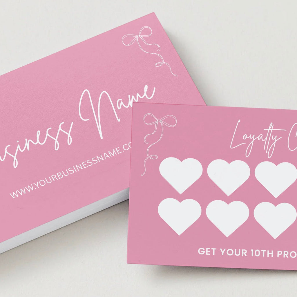 Pink Bow Loyalty Cards