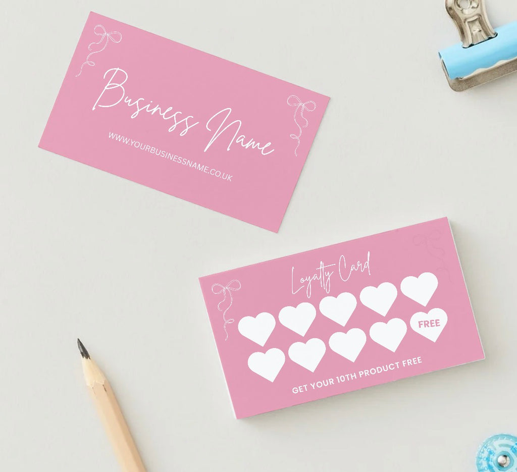 Pink Bow Loyalty Cards