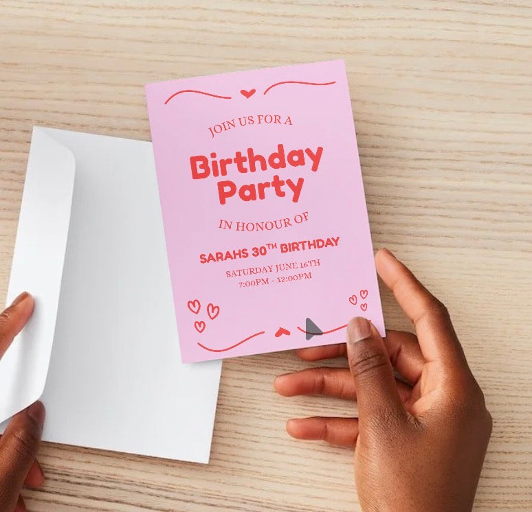 Pink Heart invitation